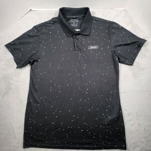 Legends Aviation Polo Mens Medium Black White Splatter Dots